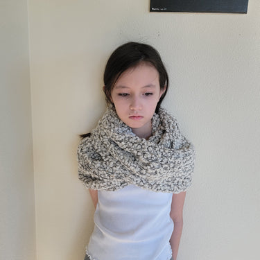 San Diego Plush Ivory Textured Infinity Scarf