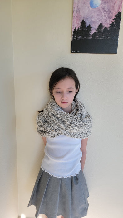 San Diego Plush Ivory Textured Infinity Scarf