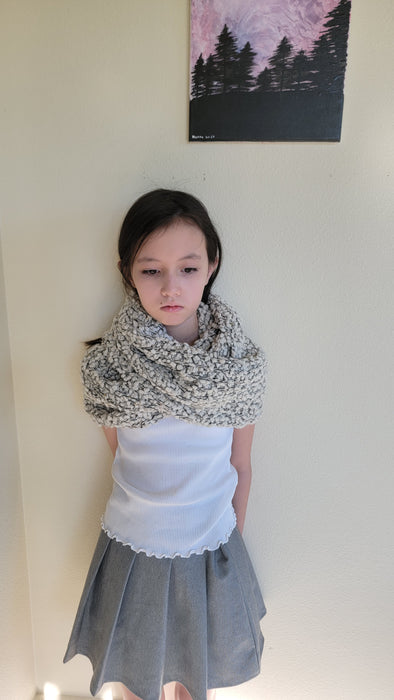 San Diego Plush Ivory Textured Infinity Scarf