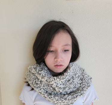 San Diego Plush Ivory Textured Infinity Scarf