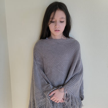 Silver Poncho Luxurious Velvet Soft