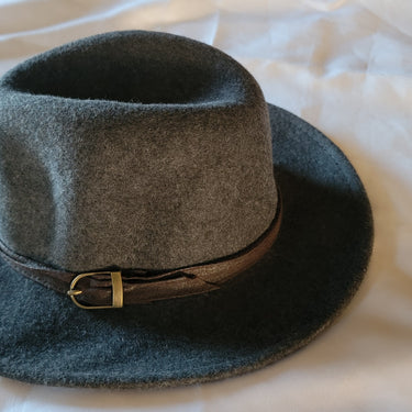 San Diego Mens Wool Felt Wide Brim Fedora With Belt & Buckle