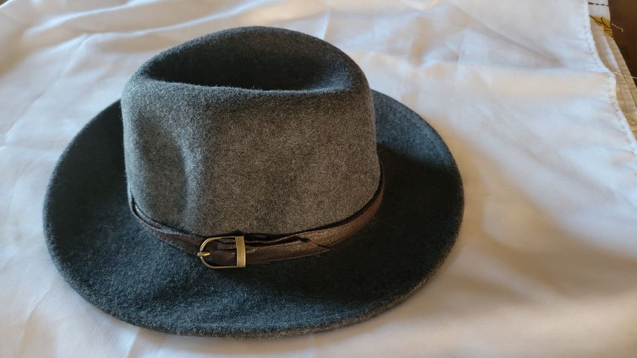 San Diego Mens Wool Felt Wide Brim Fedora With Belt & Buckle