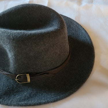 San Diego Mens Wool Felt Wide Brim Fedora With Belt & Buckle
