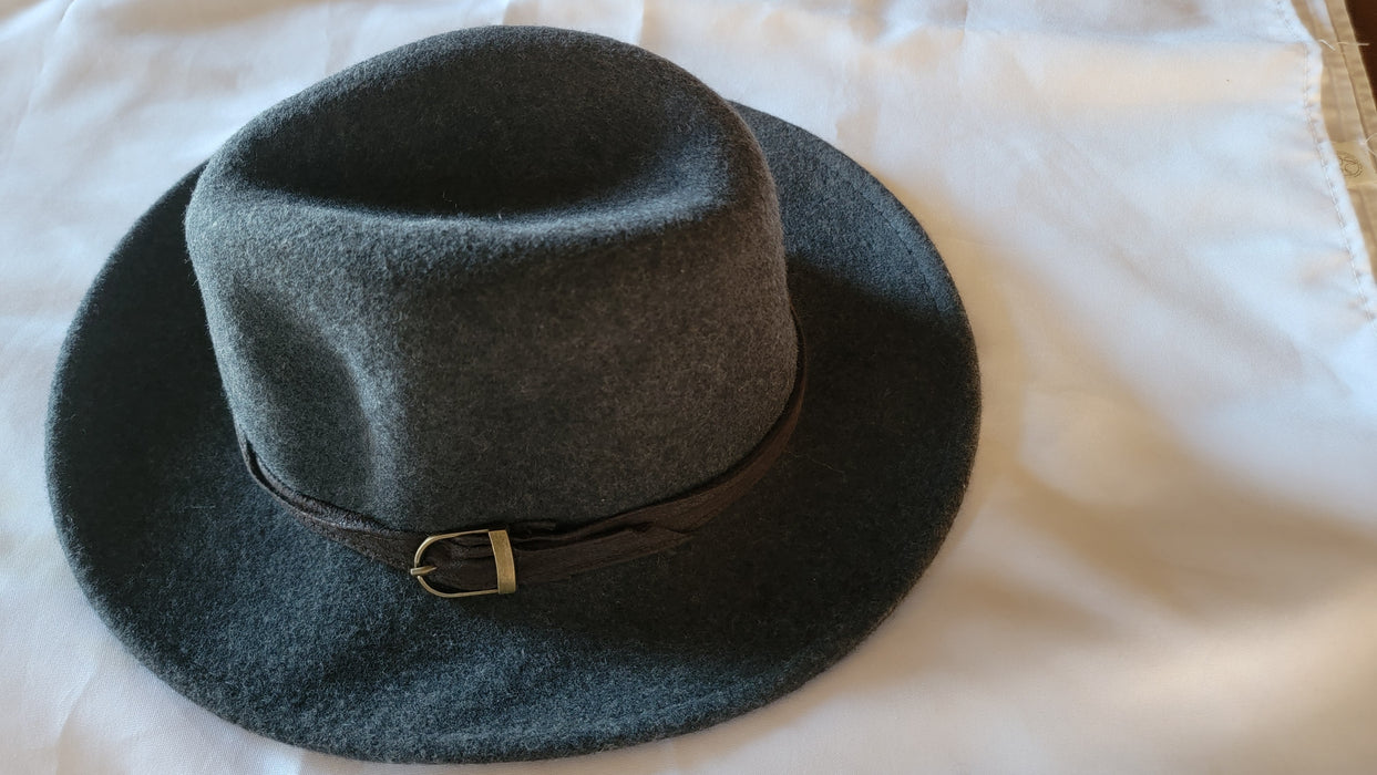 San Diego Mens Wool Felt Wide Brim Fedora With Belt & Buckle