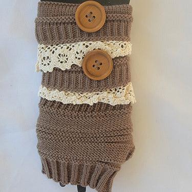 Womens Arm Warmers & Fingerless Gloves-Brown