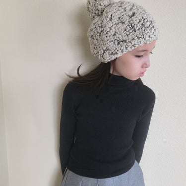 Womens Plush Ivory Textured Yarn Beanie With Sequins