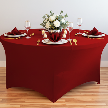 4 ft. Round Stretch Tablecloth Table Cover (3 Colors)