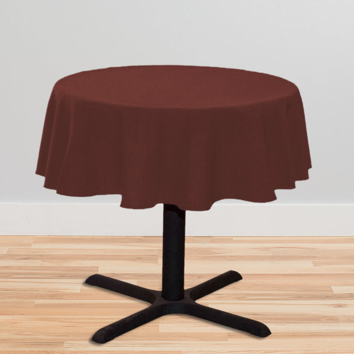 Bargain 51 in. Round Cotton-Feel Tablecloth Chocolate