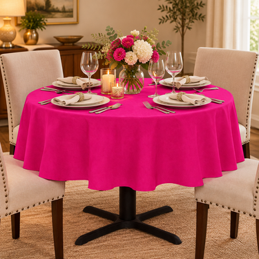 51 in. Round Cotton-Feel Tablecloth