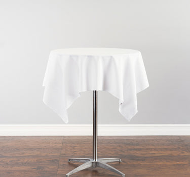 Bargain 54 in. Square Polyester Tablecloth White