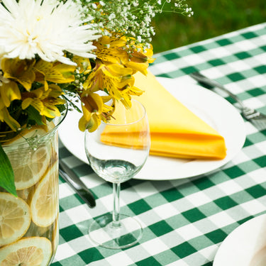 Bargain 60 X 102 In. Rectangular Tablecloth Green & White Checkered