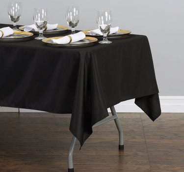 Bargain 60 X 102 In. Rectangular Polyester Tablecloth Black