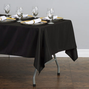 Bargain 60 X 126 In. Rectangular Polyester Tablecloth Black