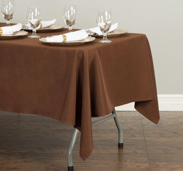 Bargain 60 X 126 In. Rectangular Polyester Tablecloth Chocolate