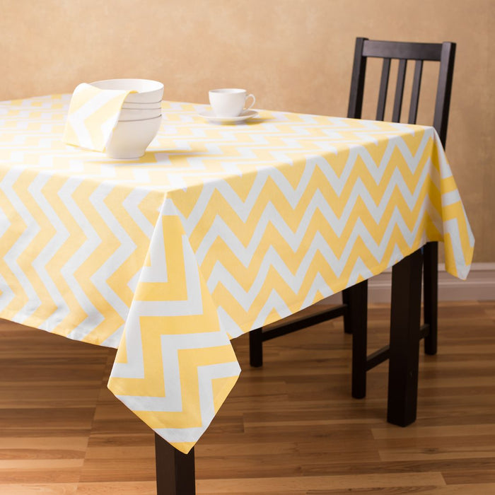 Bargain 60 X 126 in. Rectangular Chevron Cotton Tablecloth (14 Colors)