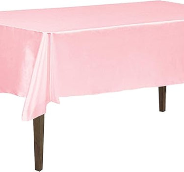 Bargain 60 X 126 In. Rectangular Satin Tablecloth Pink