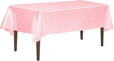 Bargain 60 X 126 In. Rectangular Satin Tablecloth Pink