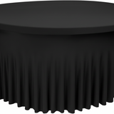 5 ft.Round Wavy Stretch Tablecloth Cover (2 Colors)
