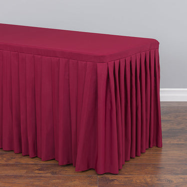 Bargain 4 ft. Fitted Table Skirt Burgundy