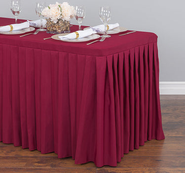 Bargain 6 ft. Fitted Table Skirt Burgundy