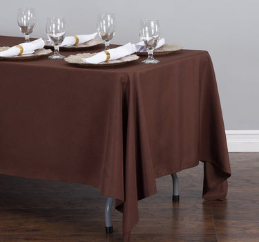 Bargain 70 X 120 In. Rectangular Polyester Tablecloth Chocolate