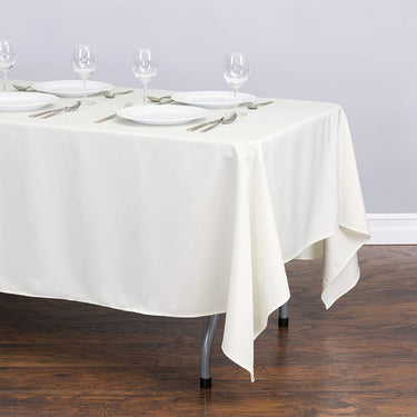 Bargain 70 X 120 In. Rectangular Polyester Tablecloth Ivory