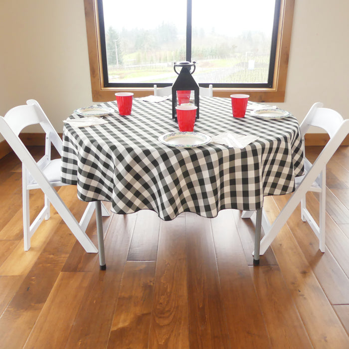 70 in. Round Tablecloth Checkered (4 Colors)