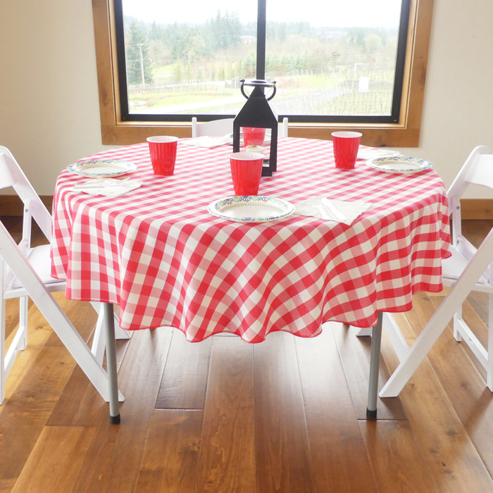 70 in. Round Tablecloth Checkered (4 Colors)