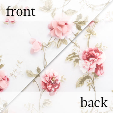 72 in. Square Sheer with Roses Overlay Pink