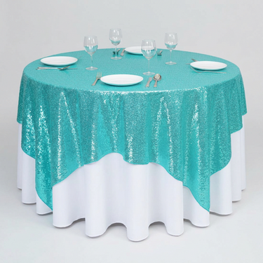 85 in. Square Sequin Overlay