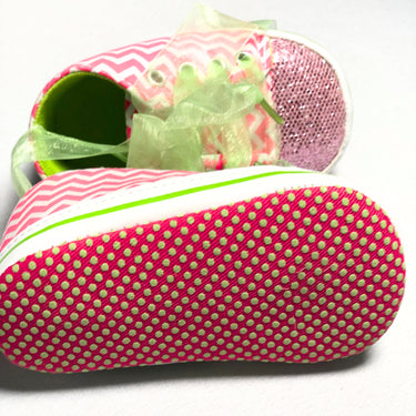 Chevron & Glitter Baby Booties