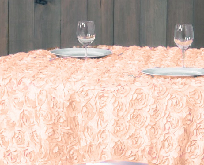 88 X 130 in. Rectangular Rosette Satin Tablecloth (7 Colors)