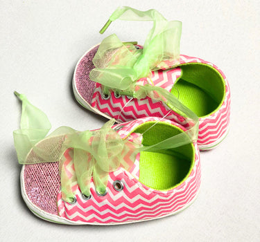 Chevron & Glitter Baby Booties