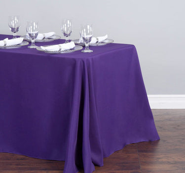 Bargain 90 X 132 In. Rectangular Polyester Tablecloth Purple