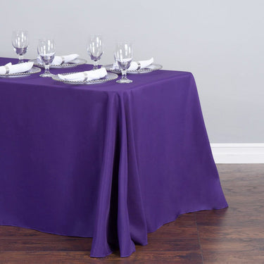 Bargain 90 X 132 In. Rectangular Polyester Tablecloth Purple