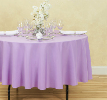 Bargain 90 In. Round Polyester Tablecloth Lavender