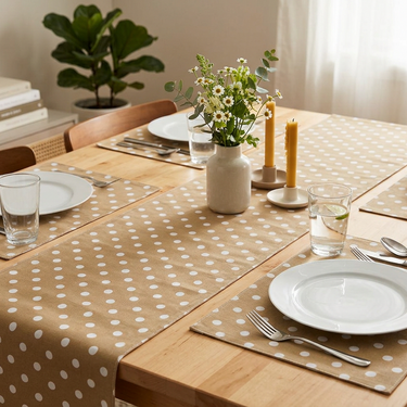 13 X 19 in. White Polka Dots Cotton Placemats 4/Pack (6 colors)