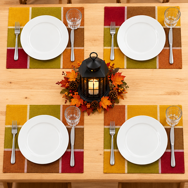 13 X 19 in. Autumn Theme Cotton Placemats 4/Pack