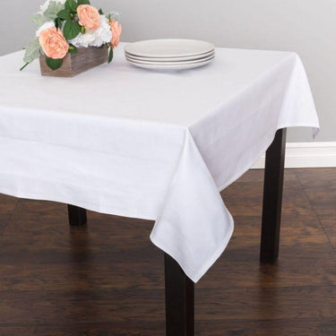 Bargain 54 in. Satin Band Square Cotton Tablecloth (2 Colors)