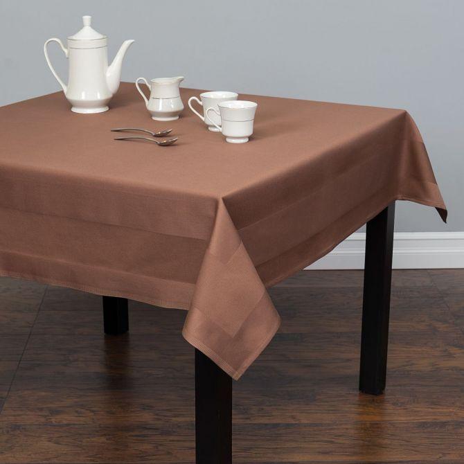 Bargain 54 in. Satin Band Square Cotton Tablecloth (7 Colors)