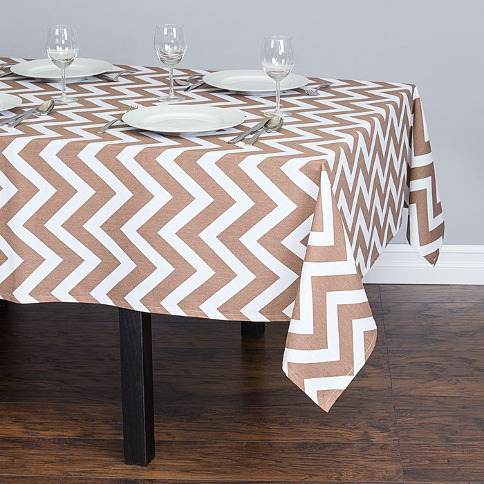 Bargain  60 x 84 in. Rectangular Chevron Cotton Tablecloth (14 Colors)