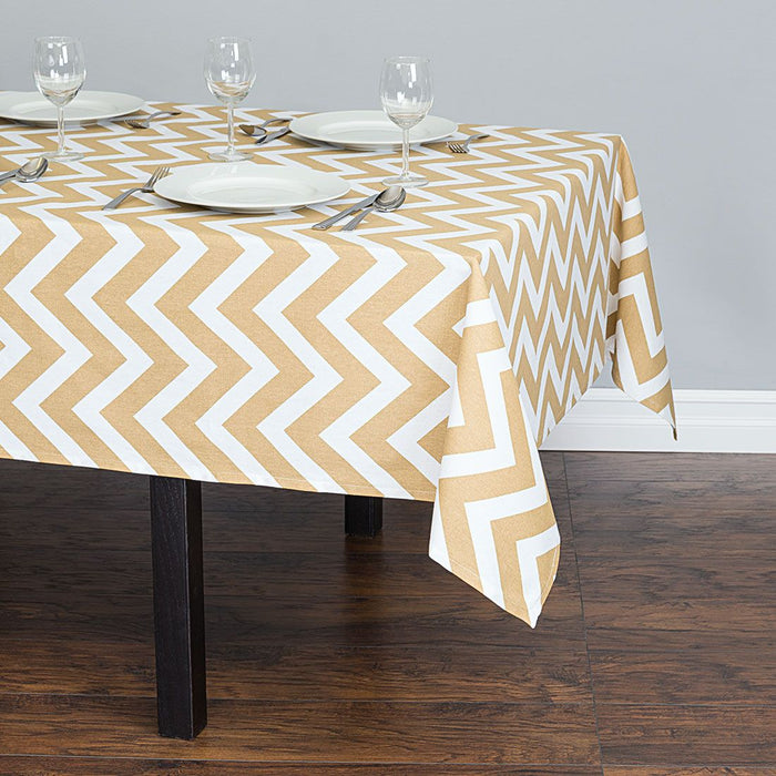 Bargain  60 x 84 in. Rectangular Chevron Cotton Tablecloth (14 Colors)