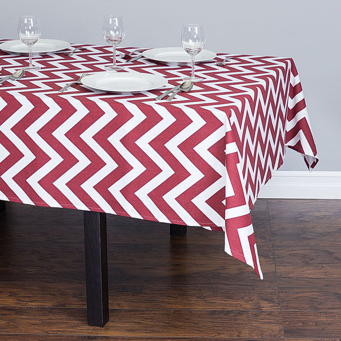 Bargain  60 x 84 in. Rectangular Chevron Cotton Tablecloth (14 Colors)