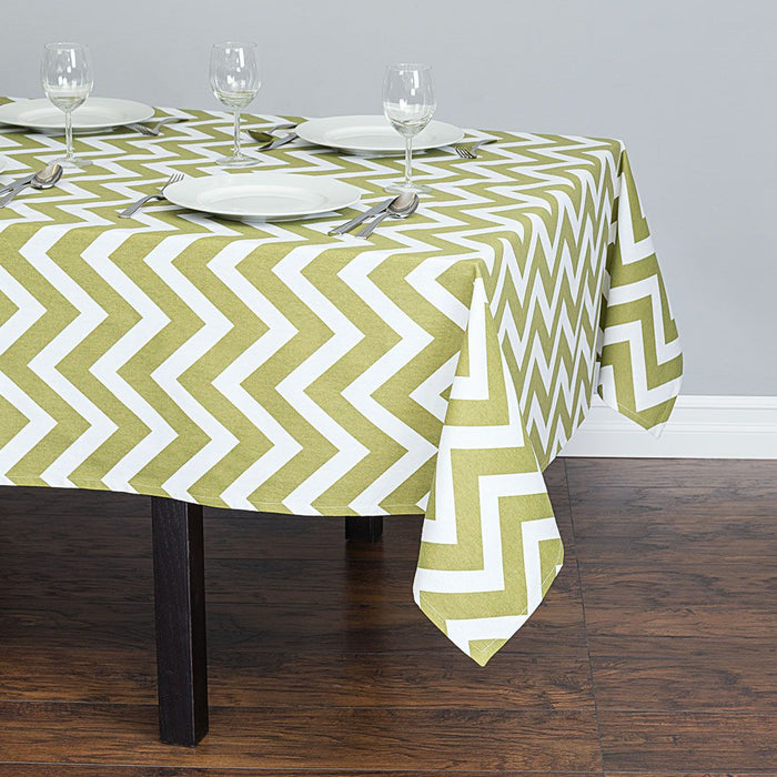 Bargain  60 x 84 in. Rectangular Chevron Cotton Tablecloth (14 Colors)