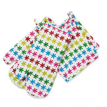 Jazzy Asterisks Oven Mitt / Pot Holder Set 4 Pack