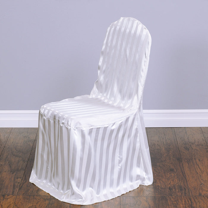 Bargain Striped Satin Banquet Chair Cover (5 Colors)