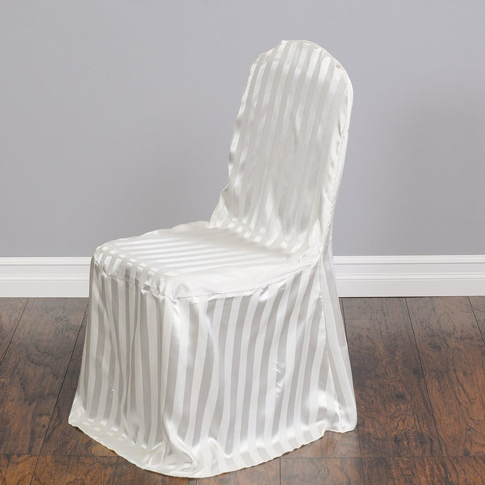 Bargain Striped Satin Banquet Chair Cover (5 Colors)