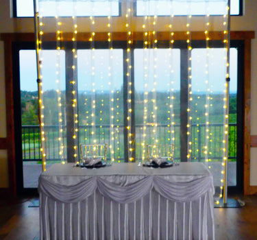 10 ft. White Starlight Backdrop with Warm White LEDs