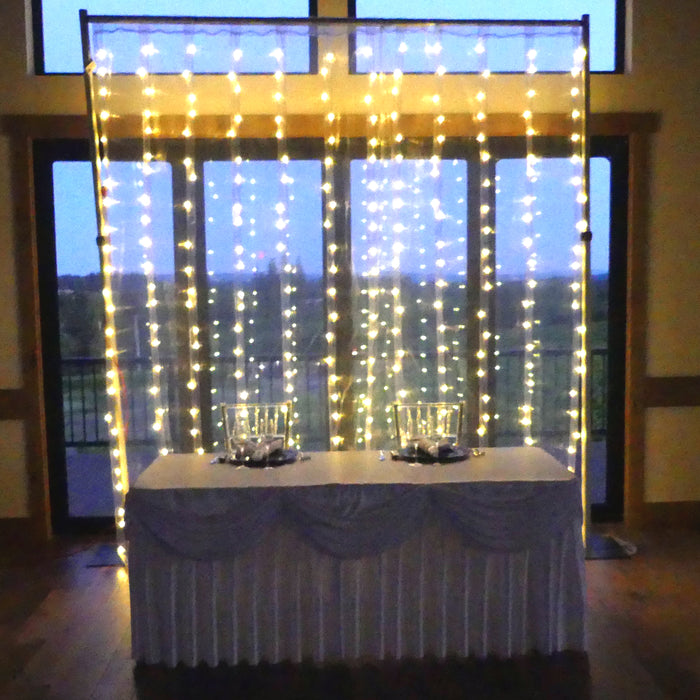 10 ft. White Starlight Backdrop with Warm White LEDs